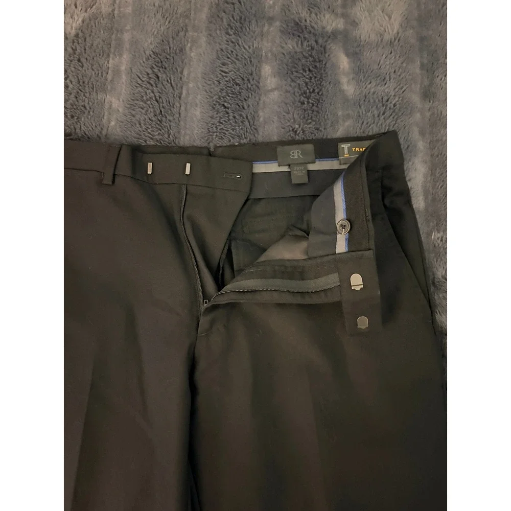 Banana Republic Italian Super 110's Wool Dress Pants Black 31x29 Flat Front